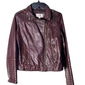 Xhilaration Leather moto Jacket Burgundy size L